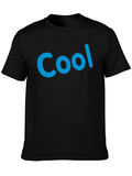 Cool Blue Print Black T-Shirt Casual Style