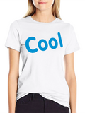 Cool Blue Print Black T-Shirt Casual Style