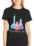Women in Science Black Graphic T-Shirt