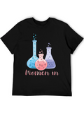 Women in Science Black Graphic T-Shirt