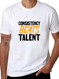 Consistency Beats Talent Black Graphic T-Shirt