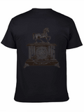 Mens Black Horse Clock Graphic Tee