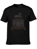 Mens Black Horse Clock Graphic Tee