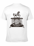 Mens Black Horse Clock Graphic Tee