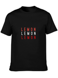 Lemon Graphic Print Black T-Shirt