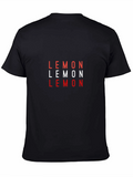 Lemon Graphic Print Black T-Shirt