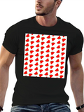 Watermelon Slice Pattern T-Shirt - Black Cotton Tee