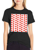 Watermelon Slice Pattern T-Shirt - Black Cotton Tee
