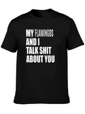 Funny Flamingo Graphic T-Shirt - Talk Shit