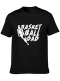 Basketball Dad Graphic Tee - Black Cotton T-Shirt