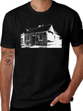 Rustic Cabin Graphic Tee - Black