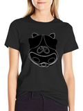 Funky Hippo Face Black T-Shirt
