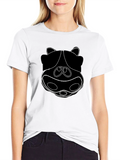 Funky Hippo Face Black T-Shirt
