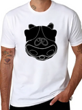 Funky Hippo Face Black T-Shirt