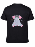 Cool Elephant Graphic Tee - Black Cotton T-Shirt