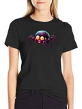 Cute Cartoon Spider Black T-Shirt