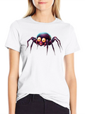 Cute Cartoon Spider Black T-Shirt