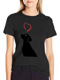 Dog Lover Tee: Black Lab Heart T-Shirt