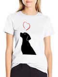 Dog Lover Tee: Black Lab Heart T-Shirt