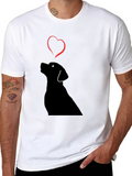Dog Lover Tee: Black Lab Heart T-Shirt