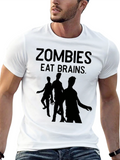 Zombies Eat Brains Graphic Tee - Black