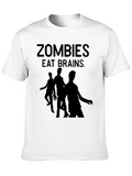 Zombies Eat Brains Graphic Tee - Black