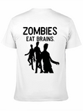 Zombies Eat Brains Graphic Tee - Black