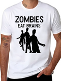 Zombies Eat Brains Graphic Tee - Black