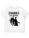 Zombies Eat Brains Graphic Tee - Black