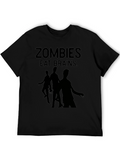Zombies Eat Brains Graphic Tee - Black