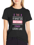 Awesome Fisher Graphic T-Shirt - Black
