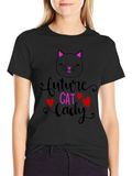 Future Cat Lady Black Graphic Tee