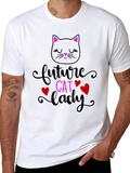 Future Cat Lady Black Graphic Tee