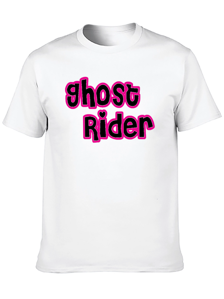 Ghost Rider Pink Outline Black T-Shirt