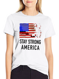 Stay Strong America T-Shirt Patriotic USA Flag