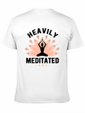 Heavily Meditated Yoga T-Shirt Lotus Design