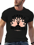 Heavily Meditated Yoga T-Shirt Lotus Design