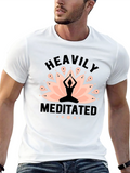 Heavily Meditated Yoga T-Shirt Lotus Design