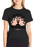 Heavily Meditated Yoga T-Shirt Lotus Design