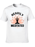 Heavily Meditated Yoga T-Shirt Lotus Design