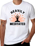 Heavily Meditated Yoga T-Shirt Lotus Design