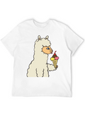 Llama Eating Ice Cream Graphic Tee