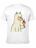 Llama Eating Ice Cream Graphic Tee