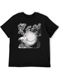Crane and Moon Graphic Tee - Black