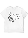 Thumbs Up Graphic Print Crew Neck T-Shirt
