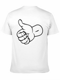 Thumbs Up Graphic Print Crew Neck T-Shirt