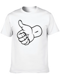 Thumbs Up Graphic Print Crew Neck T-Shirt
