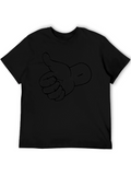 Thumbs Up Graphic Print Crew Neck T-Shirt