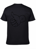Thumbs Up Graphic Print Crew Neck T-Shirt