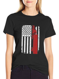 USA Flag Oilfield Worker T-Shirt